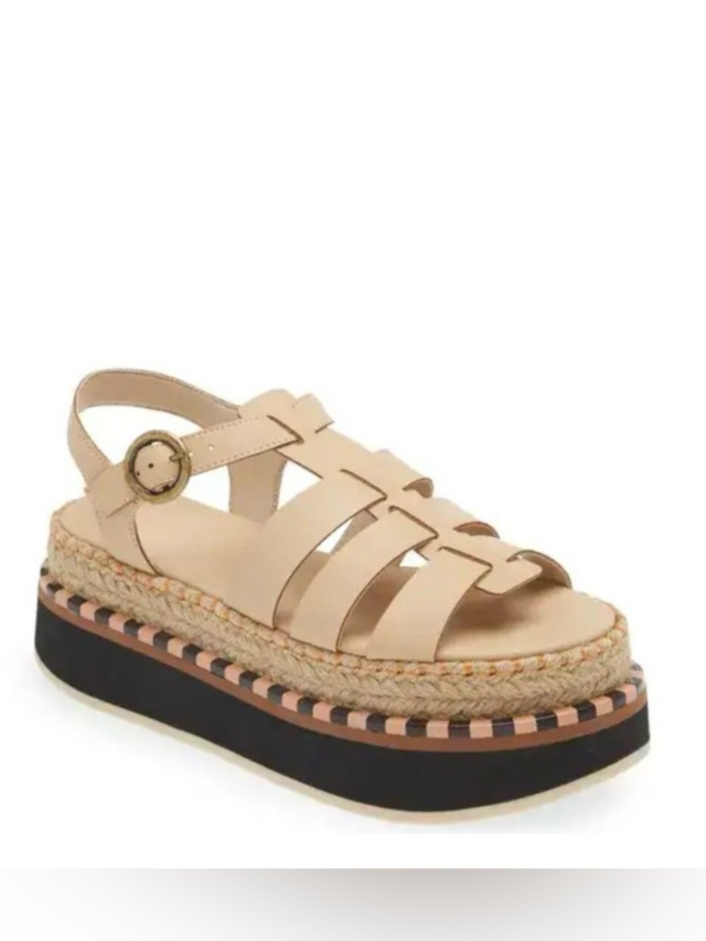 FARM Rio Nude Beige Espadrille Platform Sandals